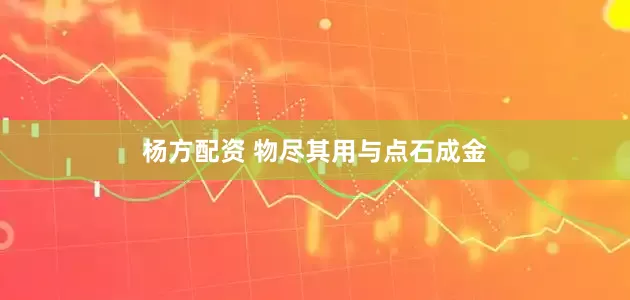 杨方配资 物尽其用与点石成金