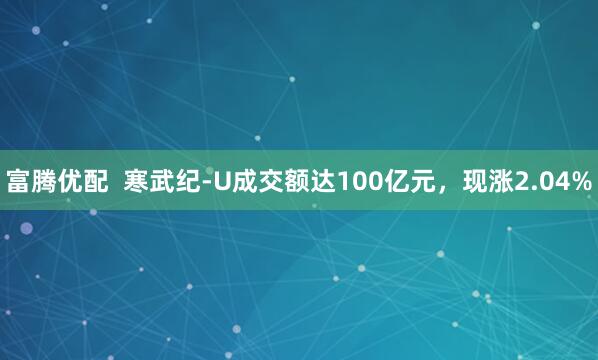 富腾优配  寒武纪-U成交额达100亿元，现涨2.04%